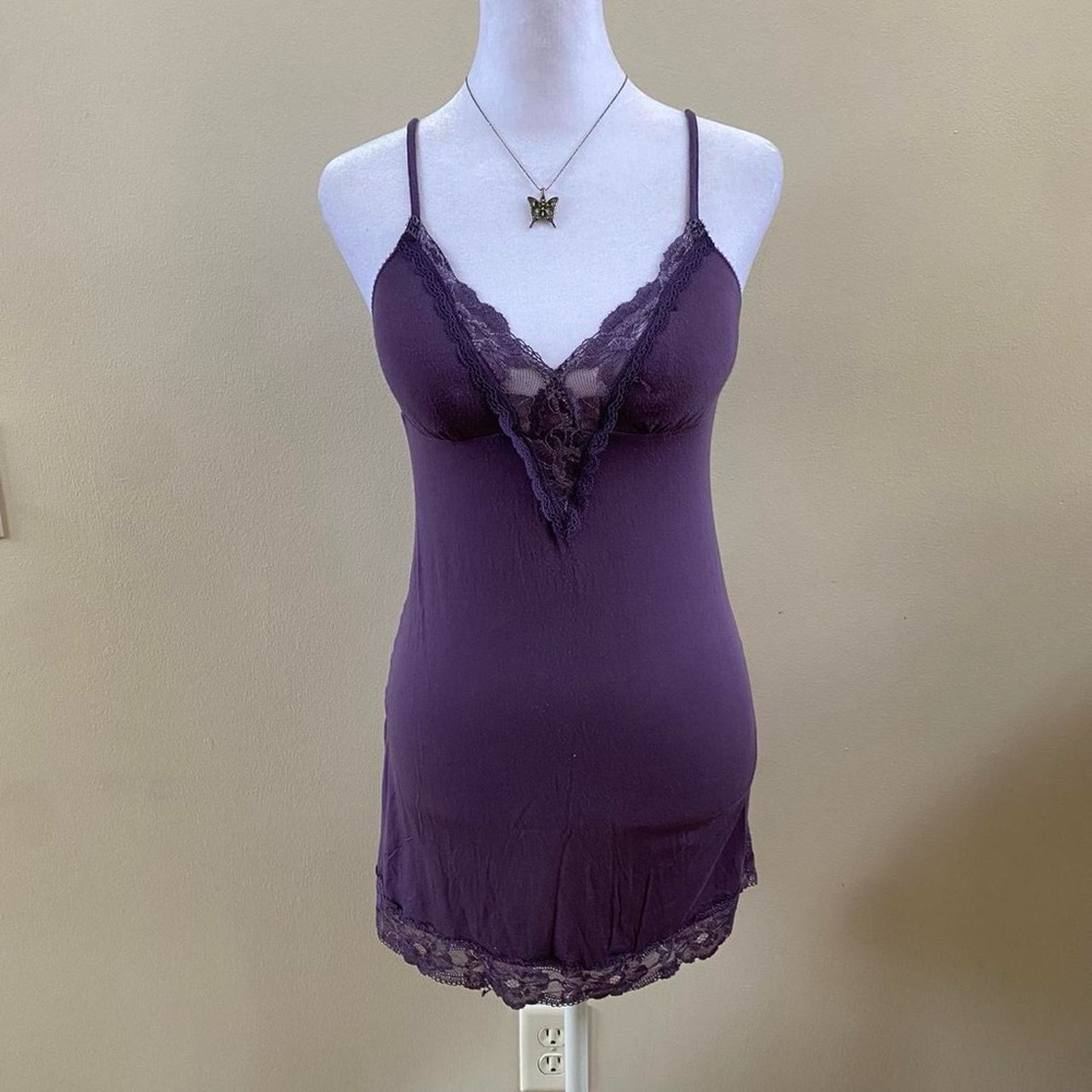 Victoria’s Secret Feminine Fairycore Whimsy Purple Lace Slip Dress Sz XS